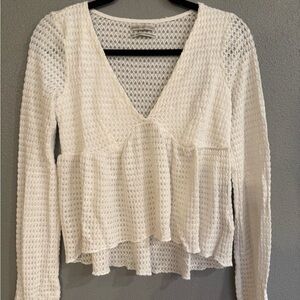 Urban Outfitters Cream Knit Blouse
